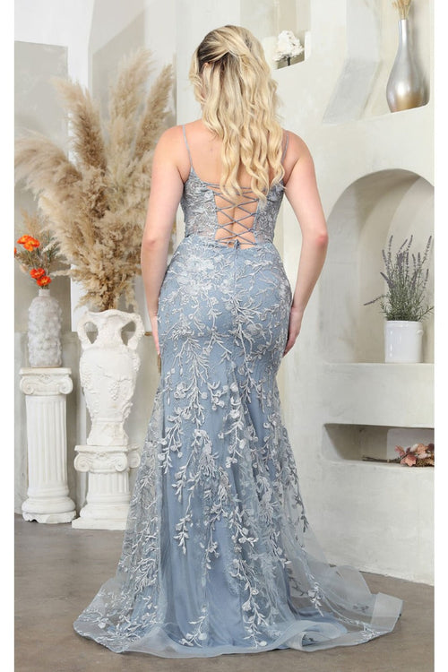 Royal Queen RQ8046 Sheer Corset Top Embroidered Prom Evening Gown