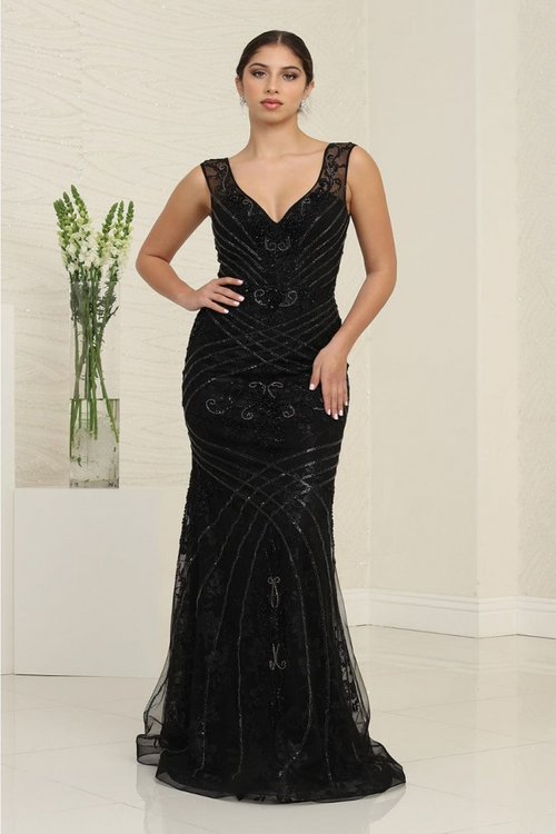 Royal Queen RQ8130 Luxurious Beaded Tiered Gown for Special Occasions