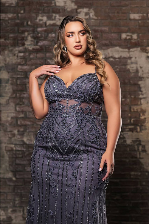 Plus Size Long Evening Gown Maxi Formal Dress for Women By Royal Queen RQ8144