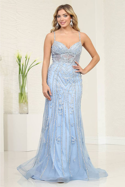 Plus Size Long Evening Gown Maxi Formal Dress for Women By Royal Queen RQ8144