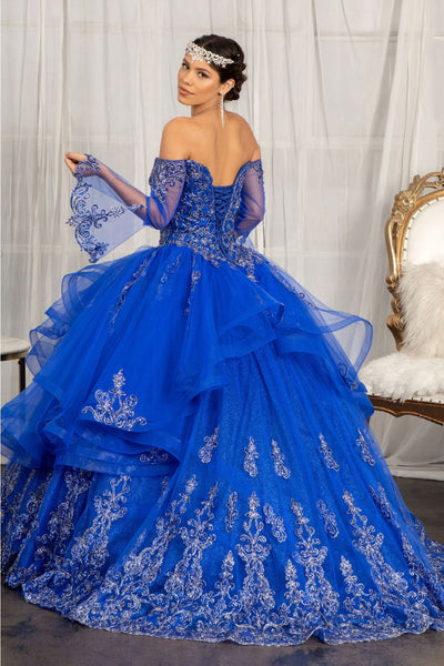 Ruffled Bell Sleeve Ball Gown by Elizabeth KGL1976