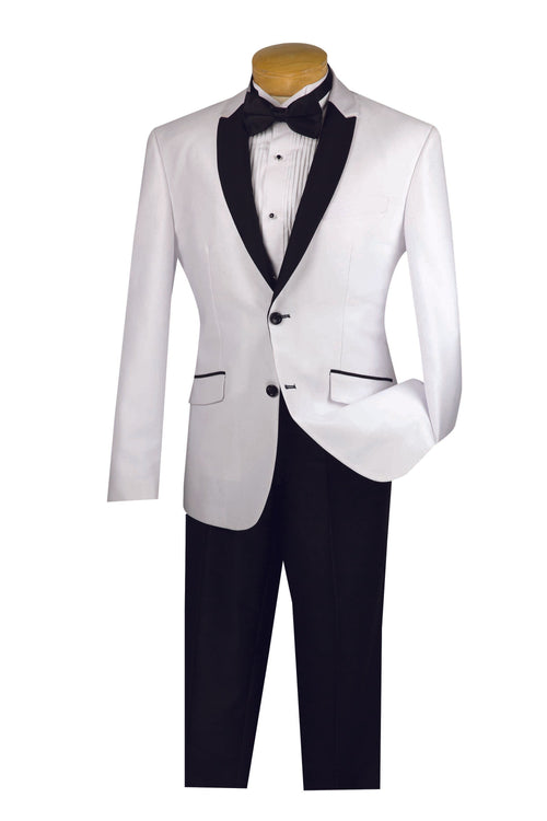Kingsman Collection - Shawl Lapel Slim Fit Tuxedo 2 Piece 1 Button Heather Gray by Vinci