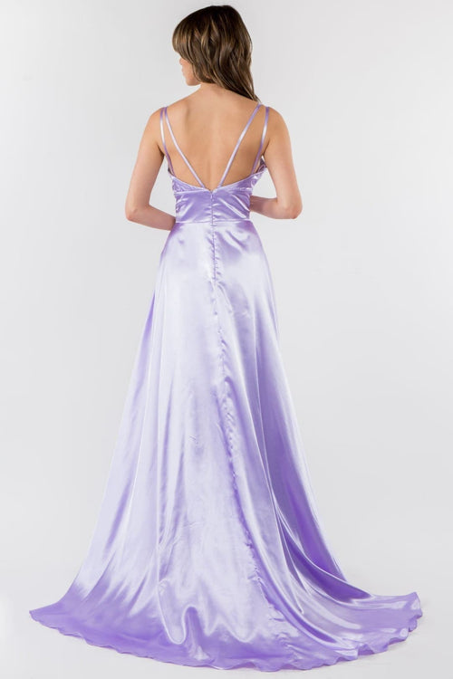 Satin V-Neck Bridesmaids Dress by Elizabeth K GL2963