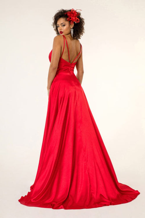 Satin V-Neck Bridesmaids Dress by Elizabeth K GL2963
