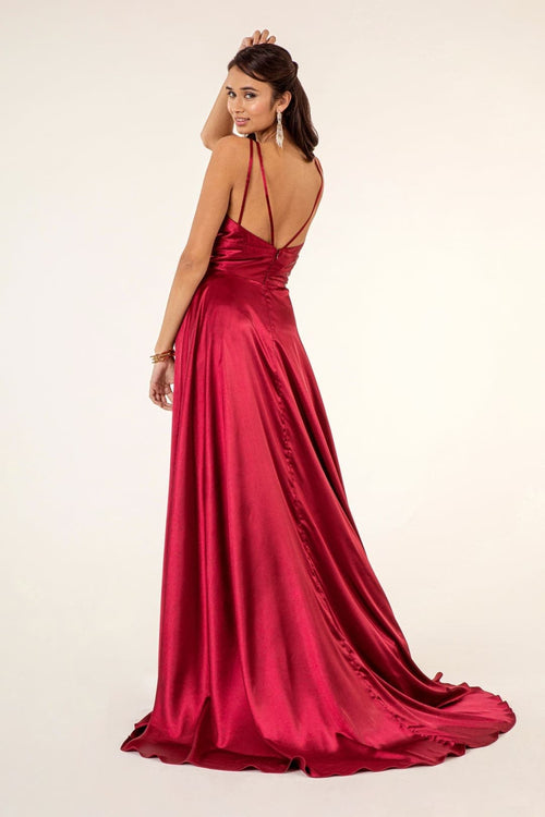 Satin V-Neck Bridesmaids Dress by Elizabeth K GL2963