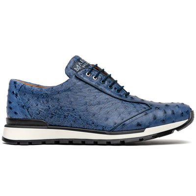 Marco Di Milano Scanno Navy Ostrich Quill Sneakers