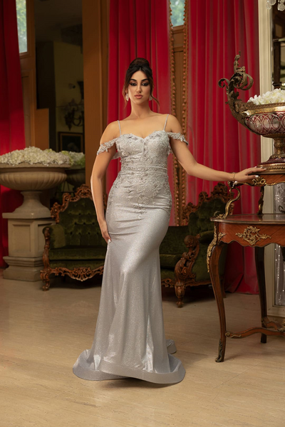 Evening Gown Prom Cold Shoulder Sheath Dress By May Queen MQ2103