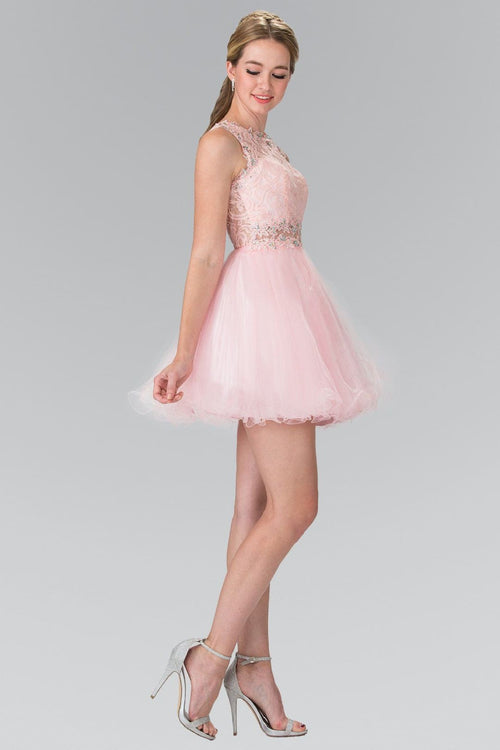 Short Lace Bodice Dress by Elizabeth KGS1427