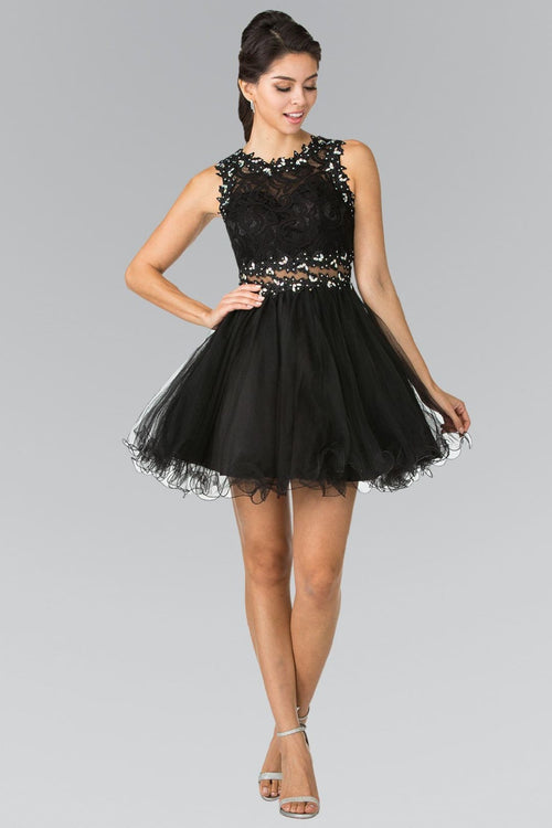 Short Lace Bodice Dress by Elizabeth KGS1427