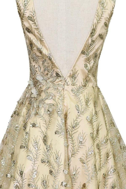 Short Glitter Print V-Neck Dress by Calla Collection KY-72534