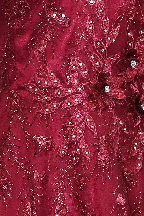 Short Glitter Print V-Neck Dress by Calla Collection KY-72534