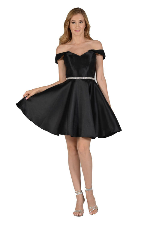 Poly USA 7948 Short Off Shoulder Mikado Dress