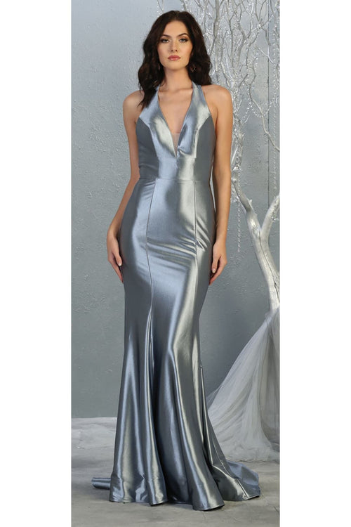 Simple Halter Prom Long Formal Gown MQ1740
