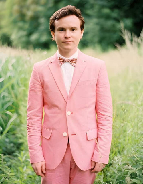 Linen Suit - Mens Summer Suits in Hot Pink Color - Beach Wedding - Men's Tuxedo USA