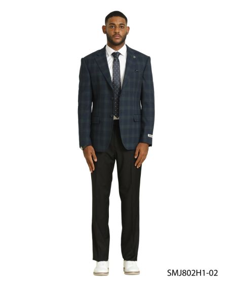 Stacy Adams Men's Hybrid Fit Sport Coat - Glen Plaid Pattern