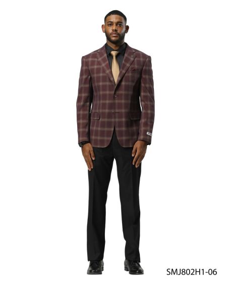Stacy Adams Men's Hybrid Fit Sport Coat - Glen Plaid Pattern