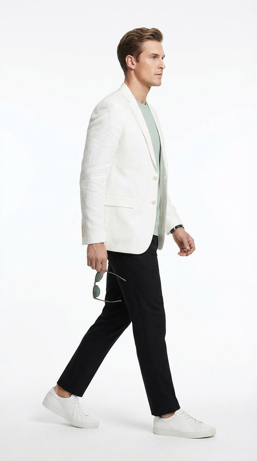 Miami Vice Sonny Crockett Mens White Blazer β Classic Fit Formal Casual Dress Jacket for Business and Wedding Iconic Characters Pop Culture