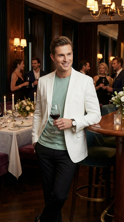 Miami Vice Sonny Crockett Mens White Blazer β Classic Fit Formal Casual Dress Jacket for Business and Wedding Iconic Characters Pop Culture