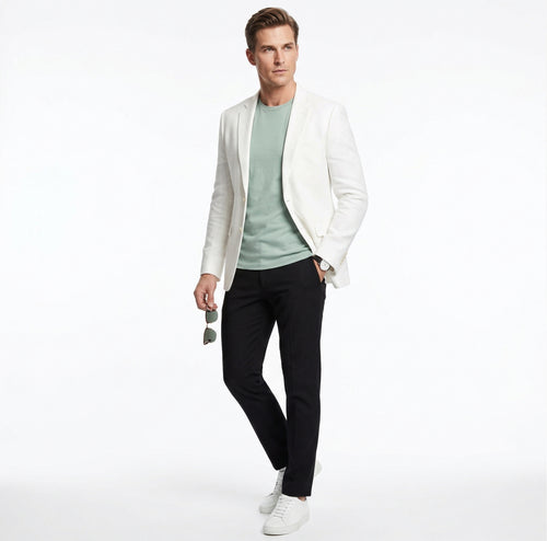 Miami Vice Sonny Crockett Mens White Blazer β Classic Fit Formal Casual Dress Jacket for Business and Wedding Iconic Characters Pop Culture