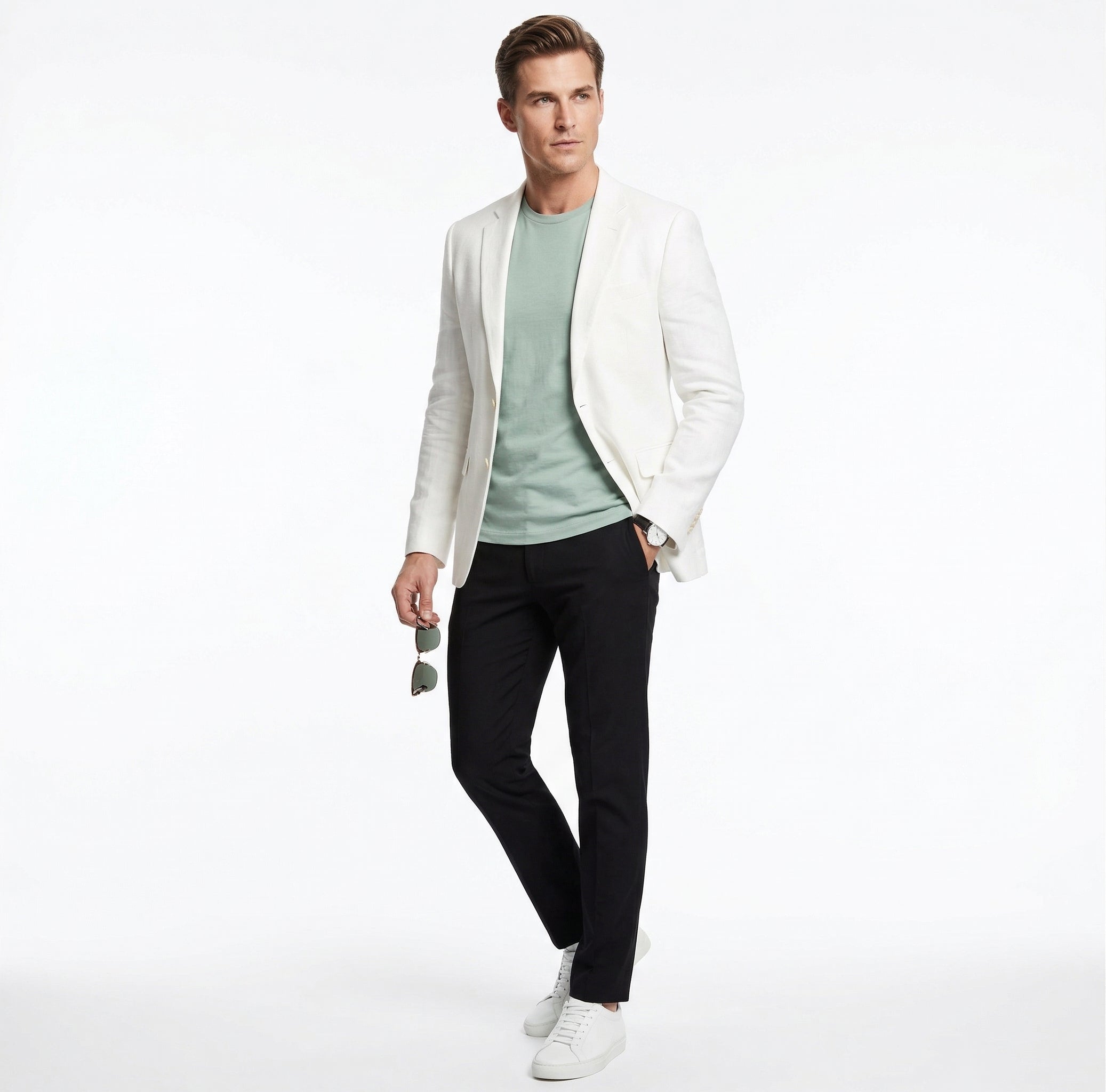 Miami Vice Sonny Crockett Mens White Blazer β Classic Fit Formal Casual Dress Jacket for Business and Wedding Iconic Characters Pop Culture