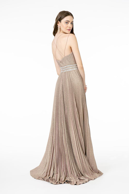 Pleated Glitter Prom Dress by Elizabeth KGL2905