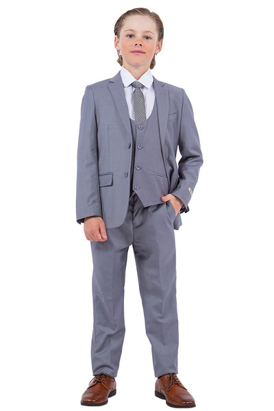 Huntington Stacy Adams Kids Medium Grey Suit (5-Piece Set) by Stacy Adams