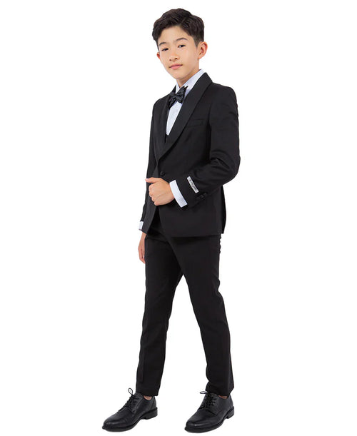 Boys Tuxedos in Color Black Toddler Suit for Kids Set by Stacy Adams Designer