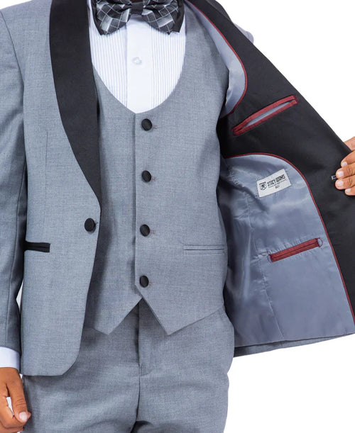 Boys Tuxedos in Color Gray Toddler Suit for Kids Set by Stacy Adams Designer