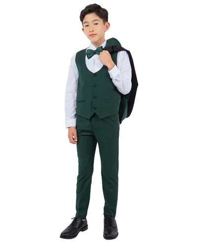 Boys Tuxedos in Color Green Toddler Suit for Kids Set by Stacy Adams Designer