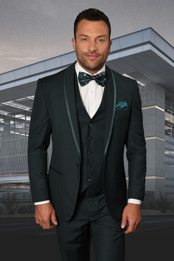 "Caesar" Hunter Green 1-Button Shawl Tuxedo (4-Piece Set)