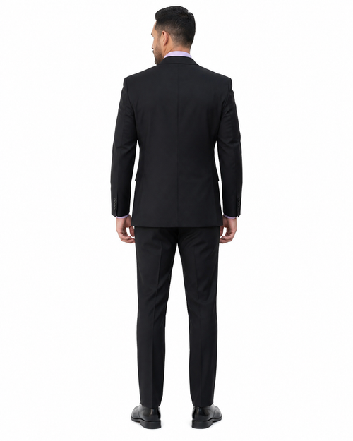 Statement Mens Modern Fit 2 Piece 100% Super 200s Wool Suit β Solid Colors, Notch Lapel Jacket
