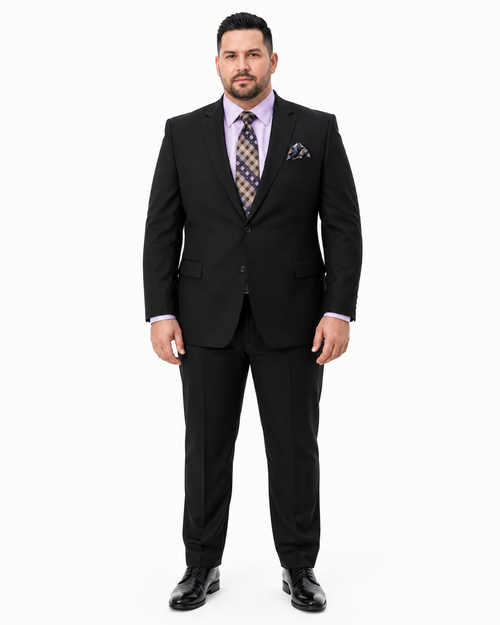 Statement Mens Modern Fit 2 Piece 100% Super 200s Wool Suit β Solid Colors, Notch Lapel Jacket