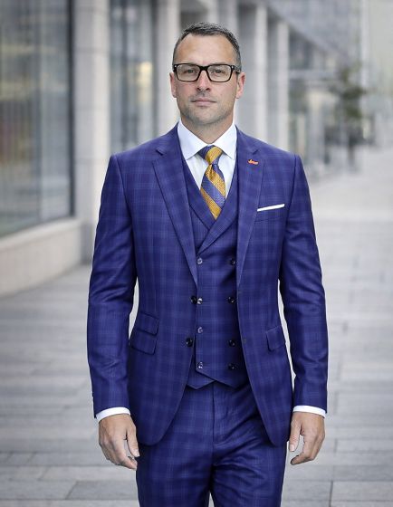 Statement Mens Modern Fit 3 Piece 100% Super 200s Wool Suit β Various Patterns, Double Breasted Vest