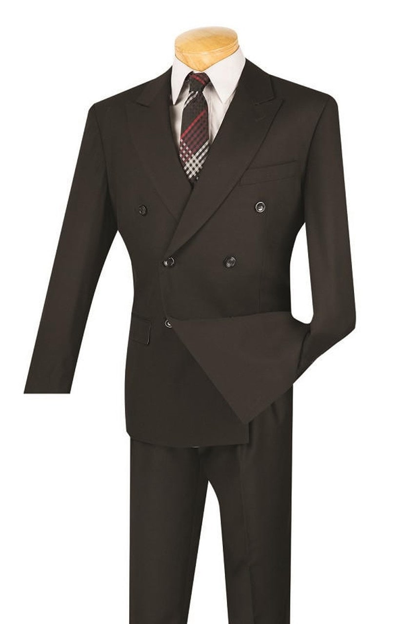 Mens Steve Harvey Brand Suit Double Breasted in Color Black Modern Fit