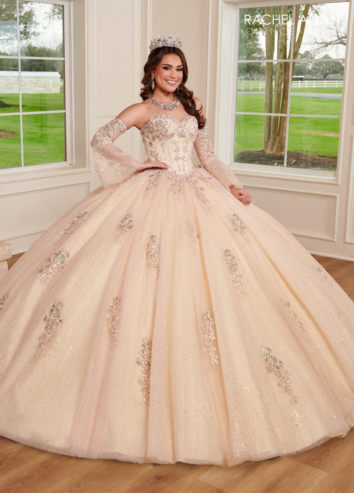 Rachel Allan RQ1120 Strapless Bell Sleeve Quinceanera Dress