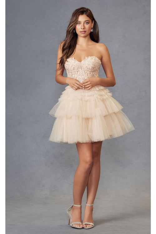 Dama Dresses for Quinceanera in Champagne Style JT918S Quince Outfit
