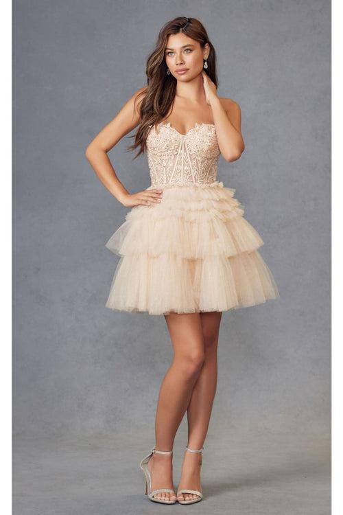 Dama Dresses for Quinceanera in Champagne Style JT918S Quince Outfit