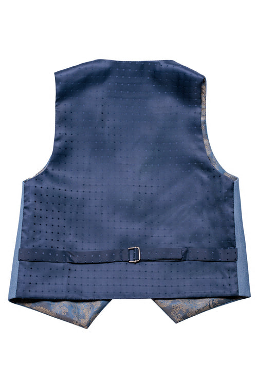 Liam Kids Denim Blue Suit (5-Piece Set) by BLACKTIE