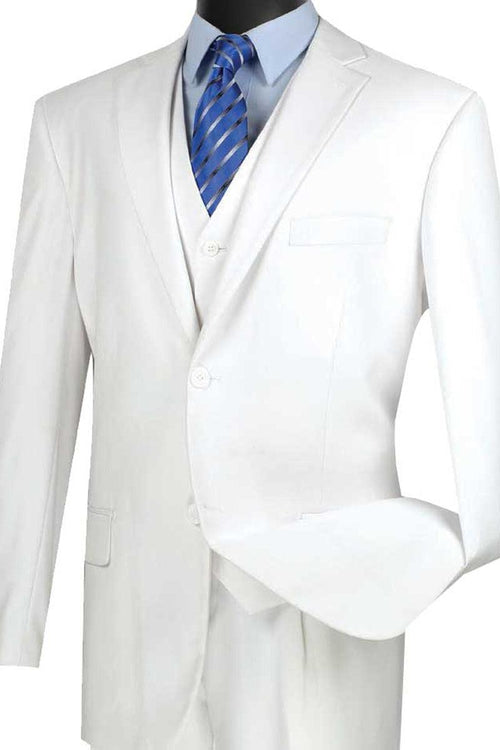 Super 150s
"Vinci Super 150s Men's White 2-Button Vest Suit" - Elegant Mensattire