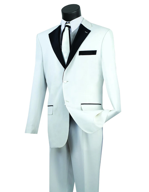 White Prom Suit - White Prom Tuxedo Suits - White Wedding Pleated Tuxedo by PROMTUXEDO
