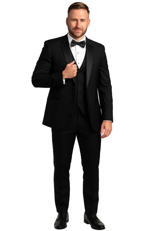 Black One Button Tuxedo - Skeffingtons Formal Wear 1 button tuxedo