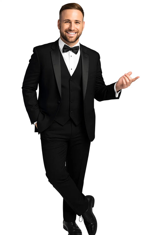Black One Button Tuxedo - Skeffingtons Formal Wear 1 button tuxedo