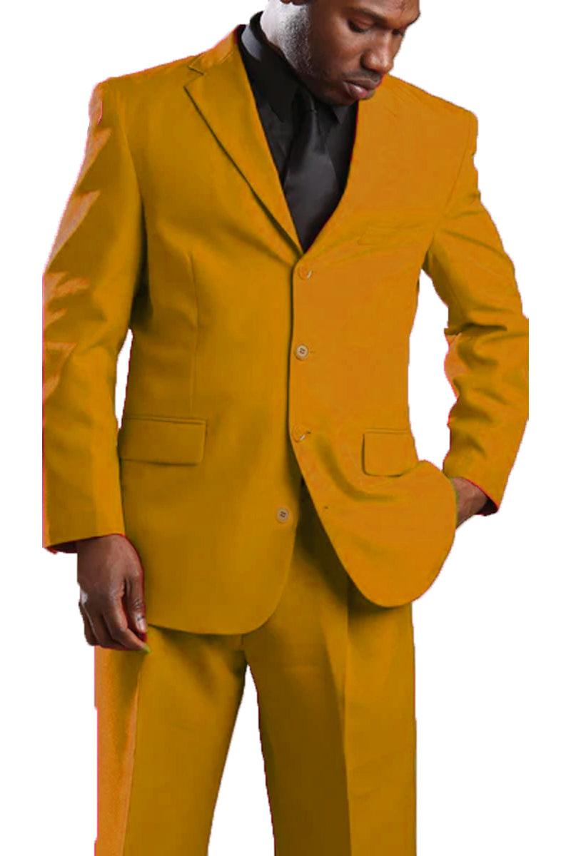 "Taupe Poplin Suit: Fortino Landi's Classic 4-Button Menswear" - USA Men's Outlet – SuitUSA