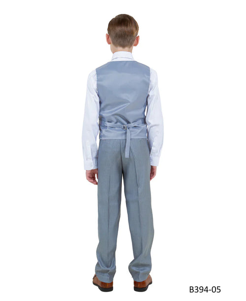 Boys Metallic Blue Suit in Modern Fit by Tazio