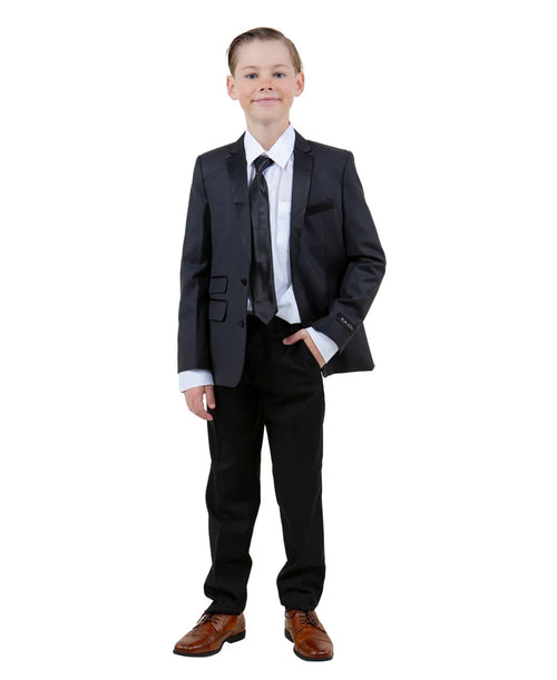 Boys Charcoal/Black Toddler Suit by Tazio