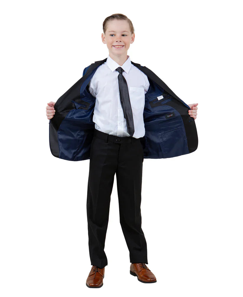 Boys Indigo & Black Suit by Tazio