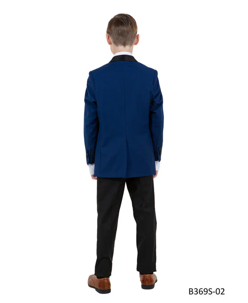 Boys Indigo & Black Suit by Tazio