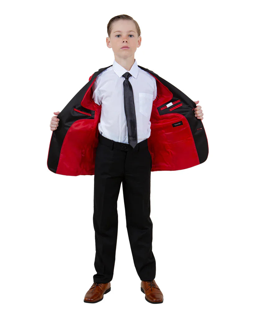 Fresh Red and Black Boys Suit for Toddler Celebrations