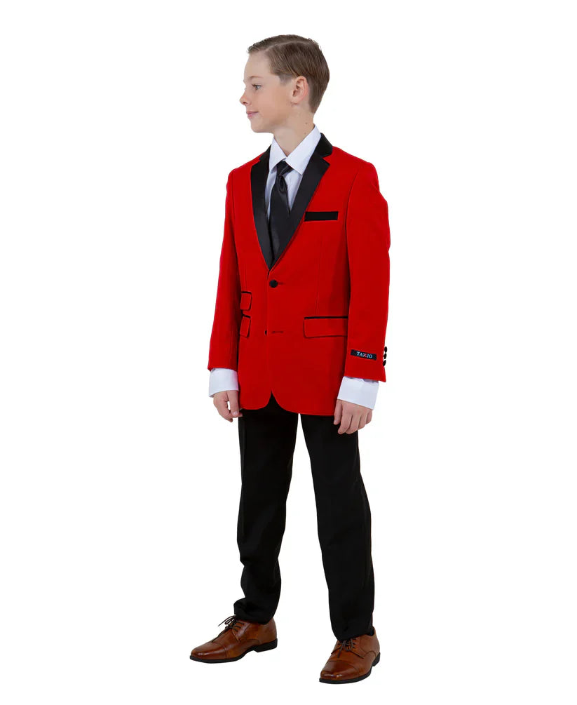 Fresh Red and Black Boys Suit for Toddler Celebrations – SuitUSA