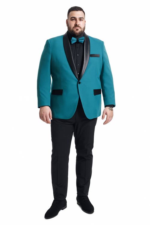 Teal Velvet Tuxedo Jacket with Shawl Lapel – Slim Fit